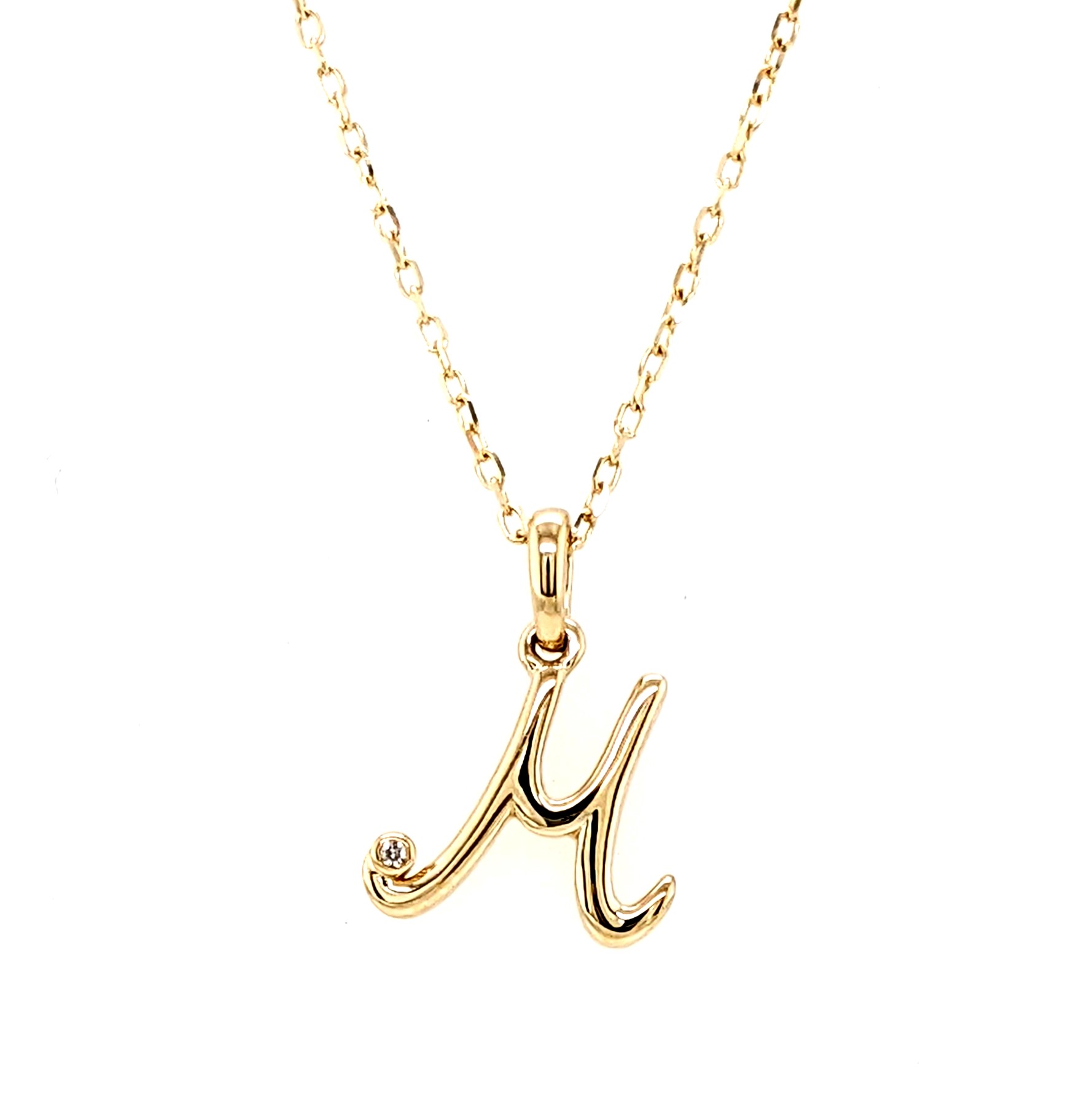 Diamond "M" Necklace