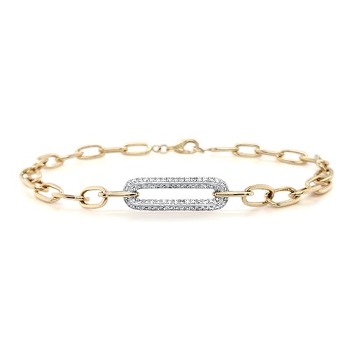 Diamond Paperclip Link Bracelet