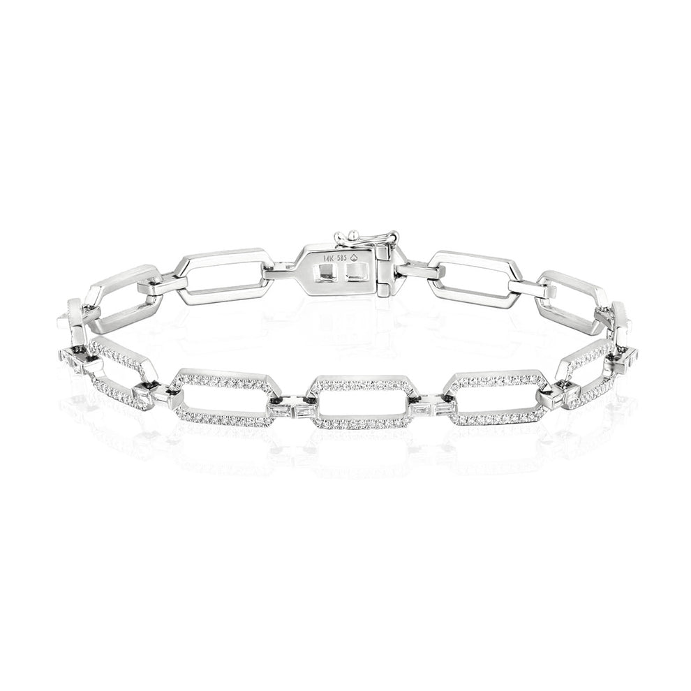 Diamond Paperclip Bracelet