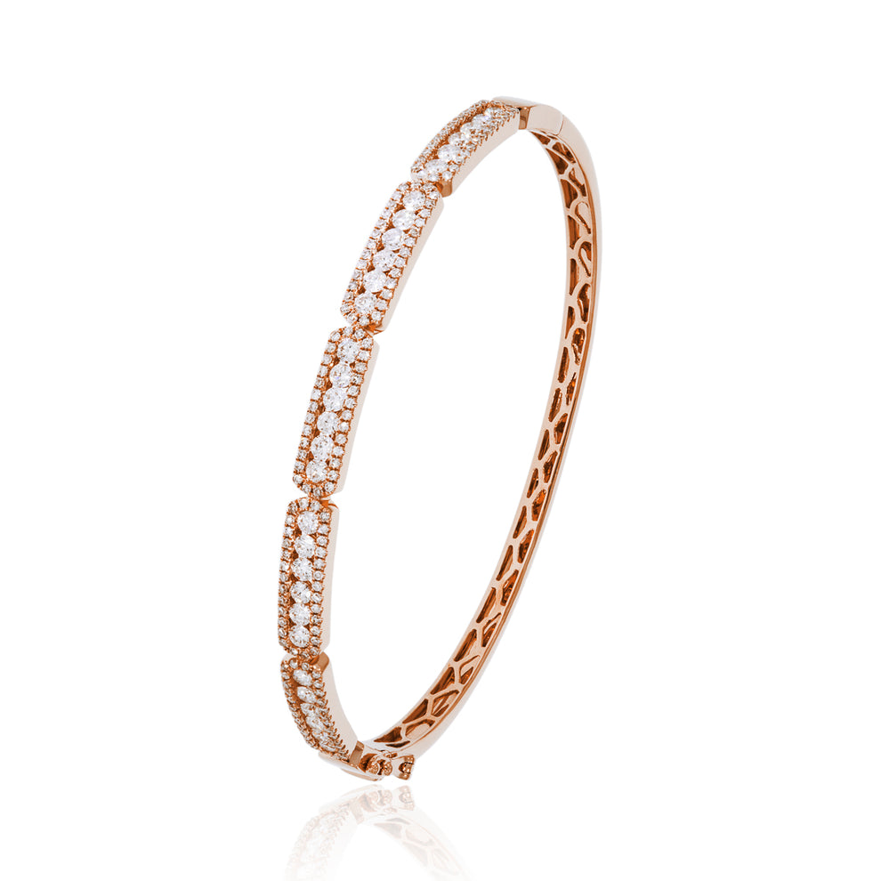 Diamond Halo Channel Bangle