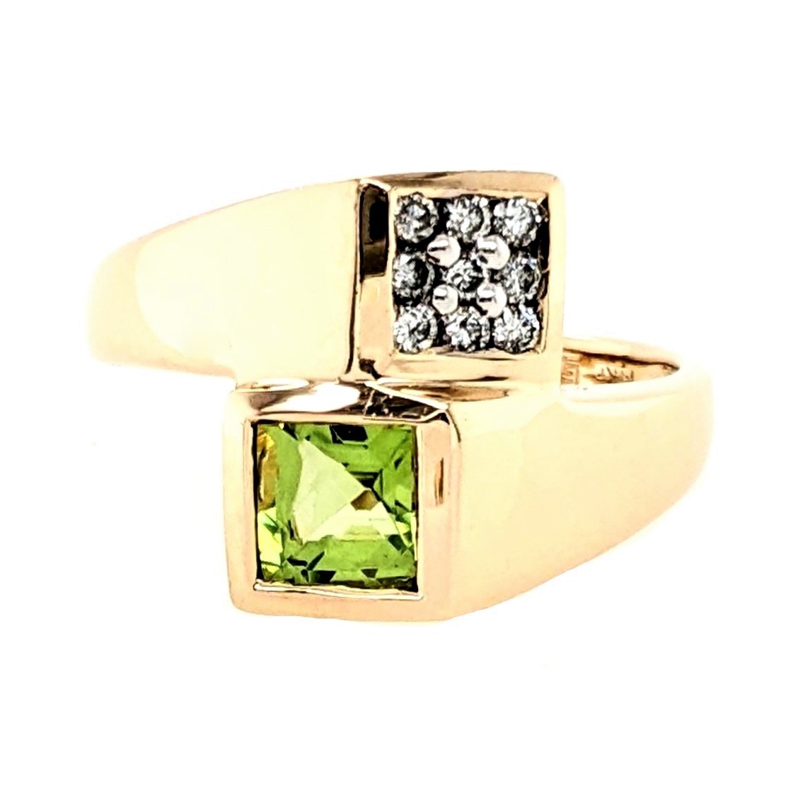 Peridot and Diamond Ring