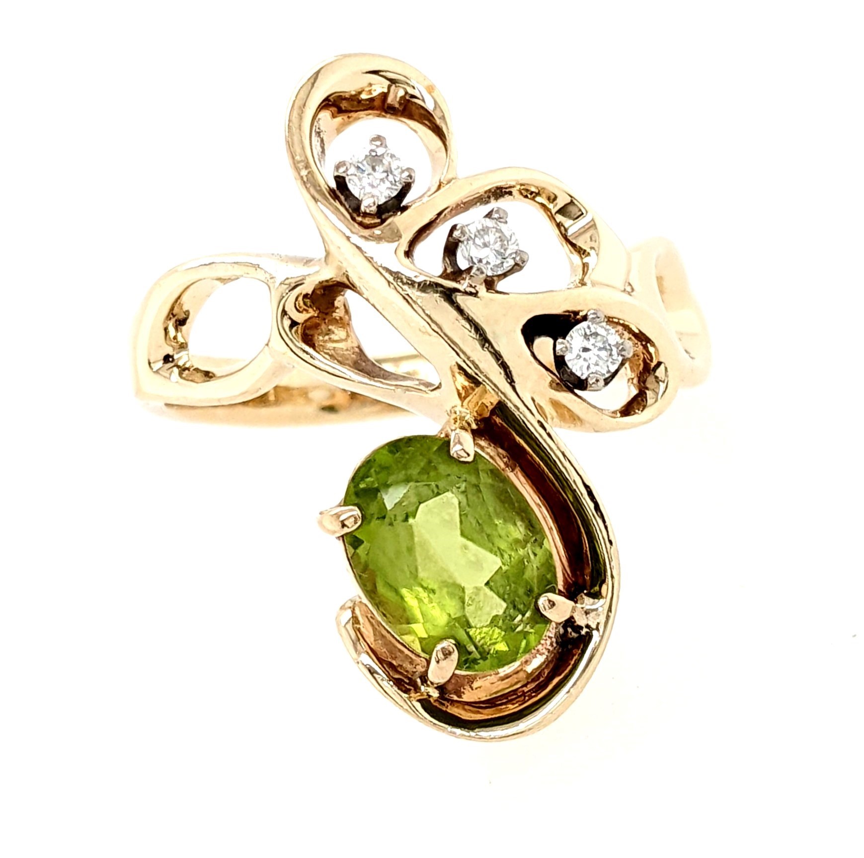 Peridot and Diamond Ring