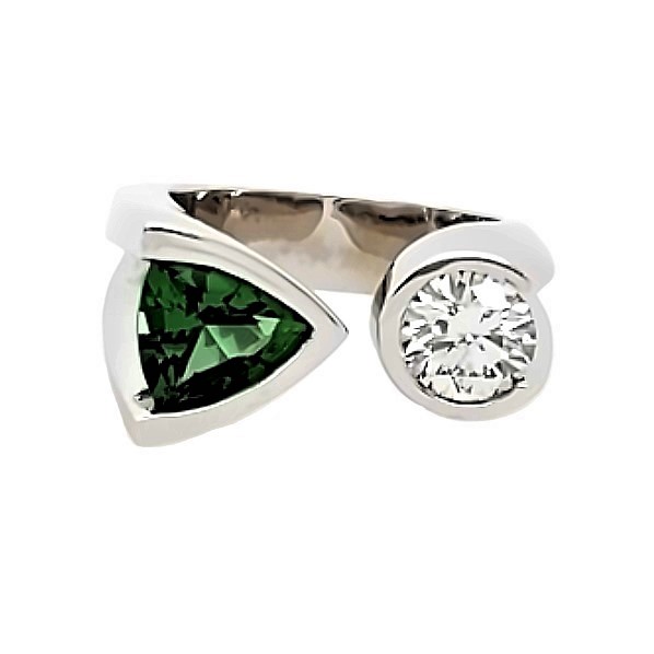 Tourmaline and Diamond Ring