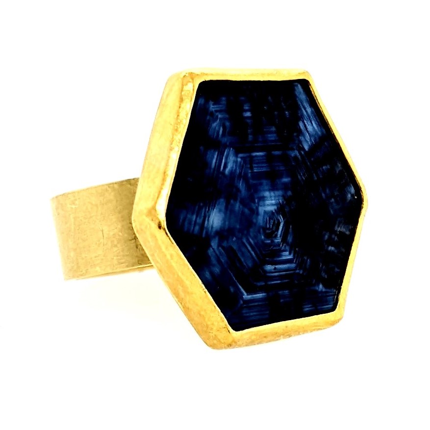 Blue Sapphire Slice Ring