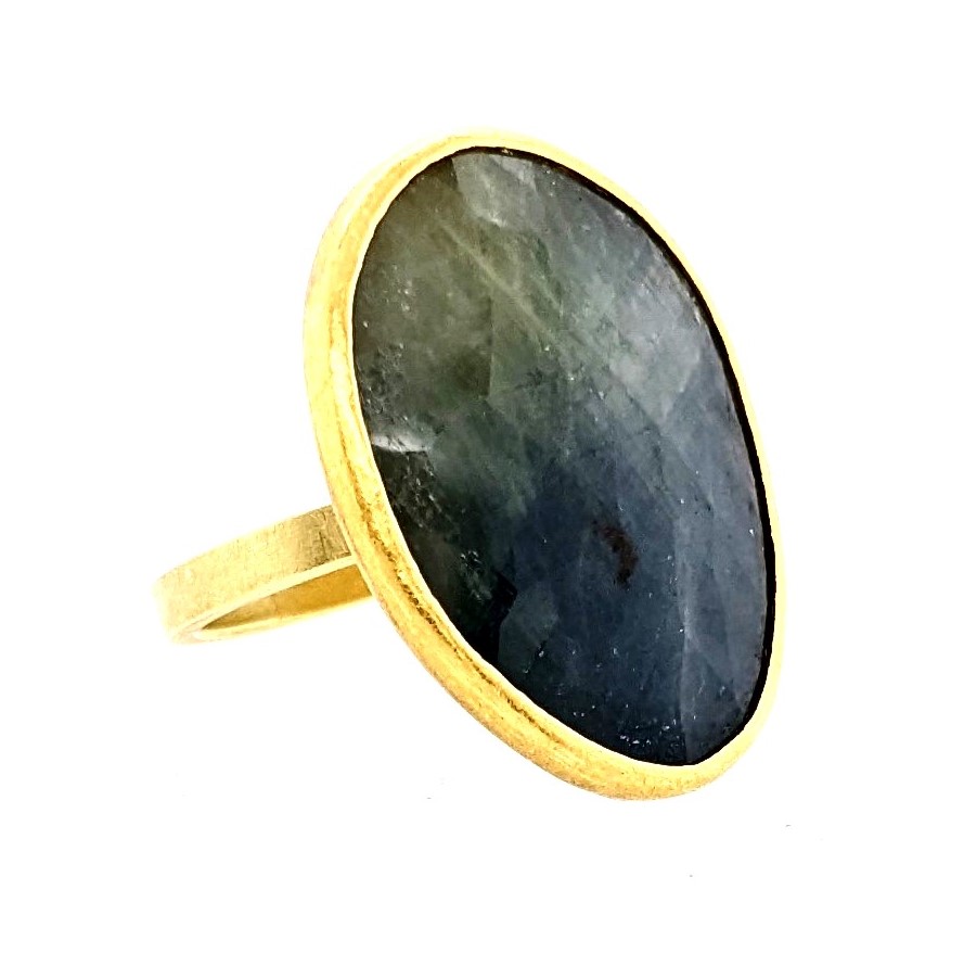Gray Sapphire Slice Ring