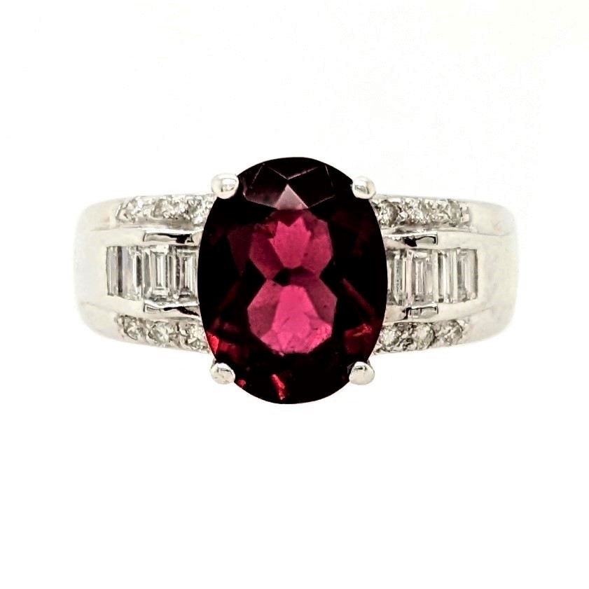 Rubelite and Diamond Ring