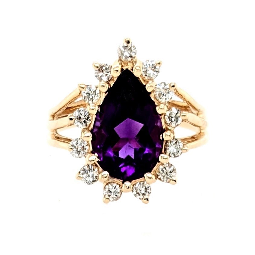 Amethyst and Diamond Ring