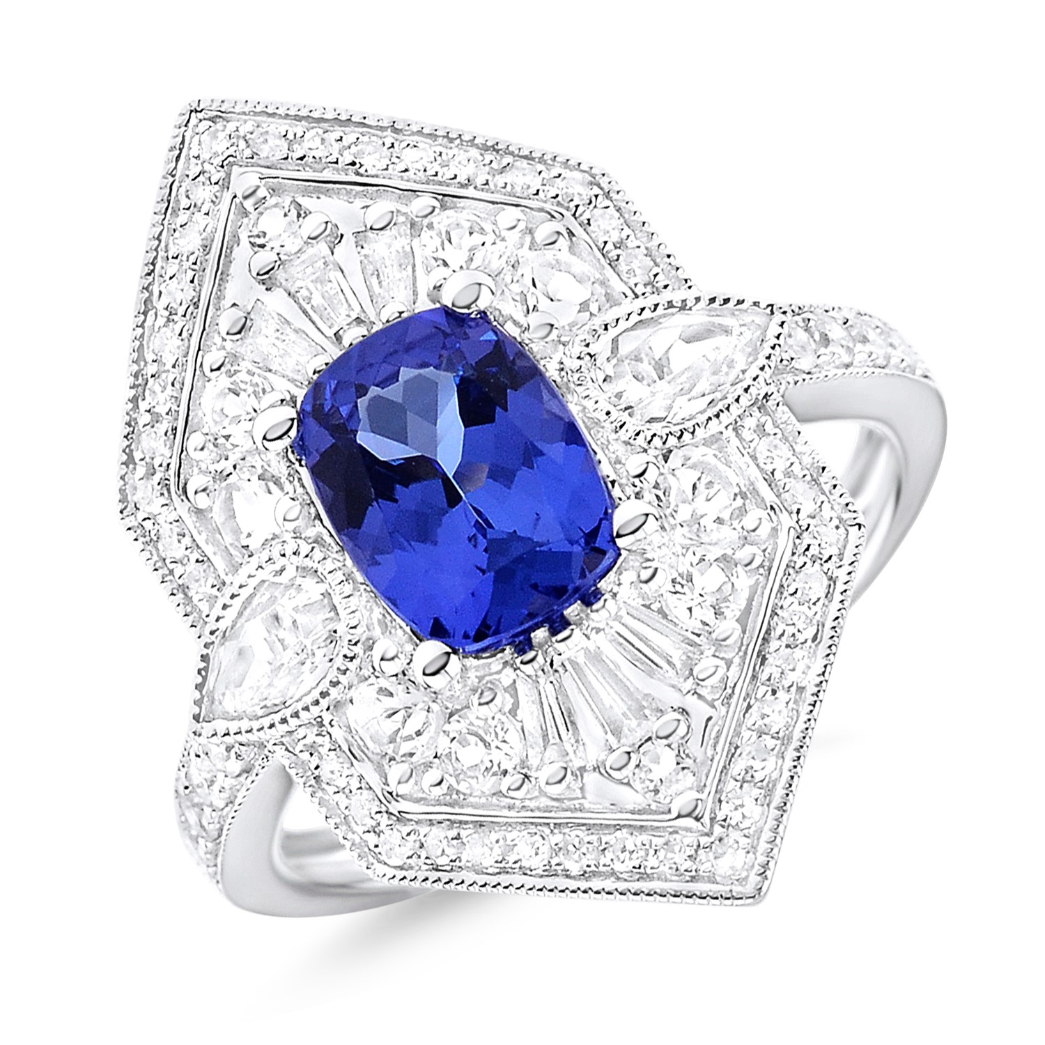 Tanzanite Hexagon Ring