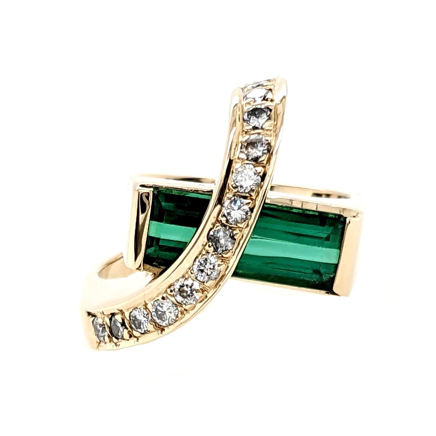 Tourmaline and Diamond Ring