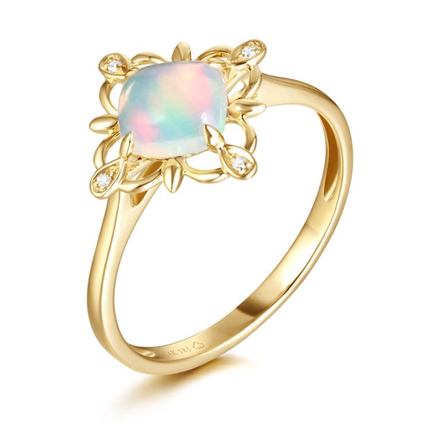 Opal and Diamond Ring