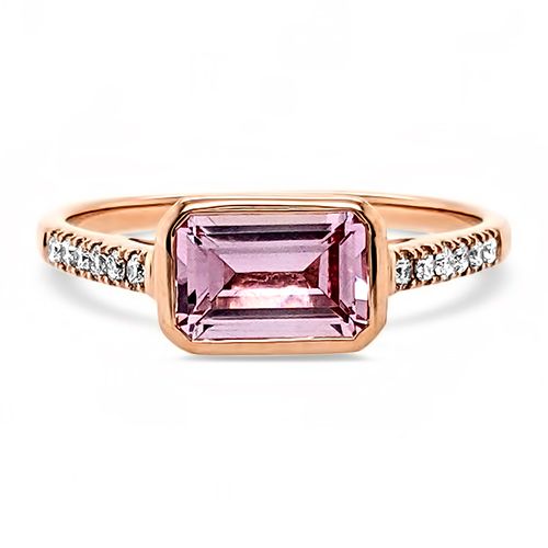 Pink Topaz Bezel Ring