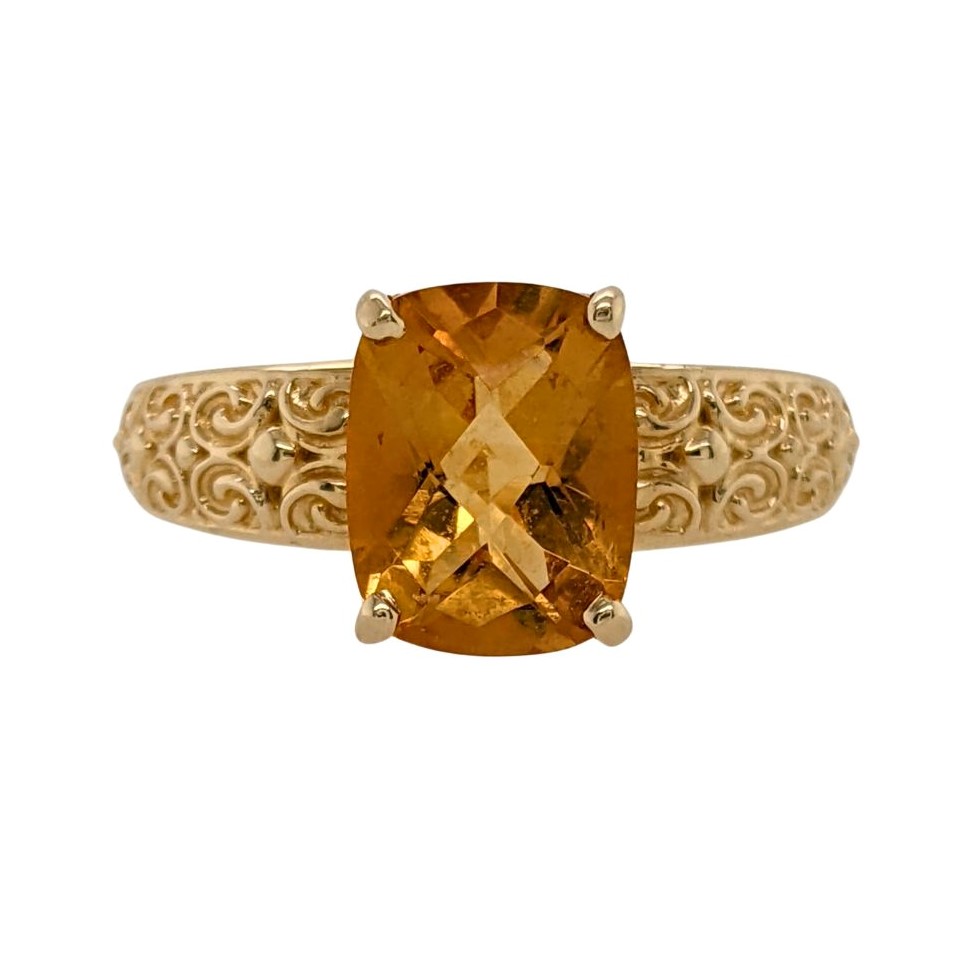 Citrine Scrollwork Ring