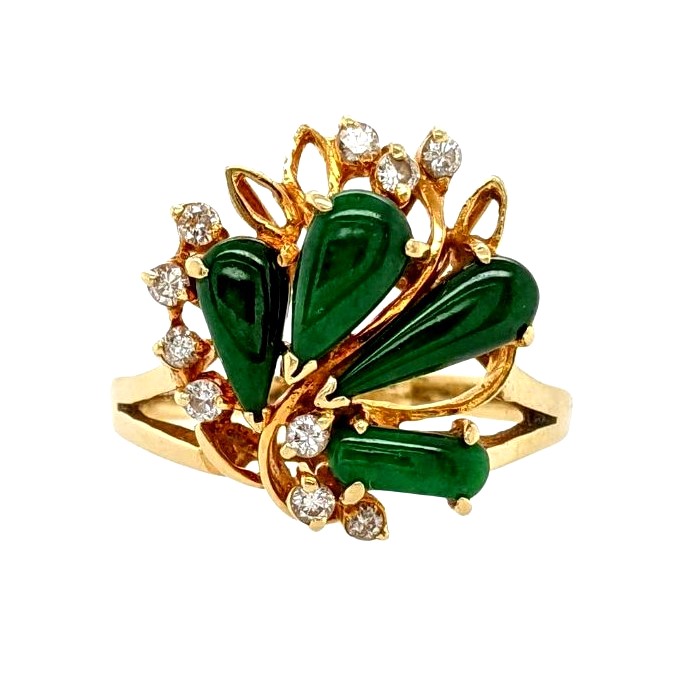Jadeite and Diamond Ring