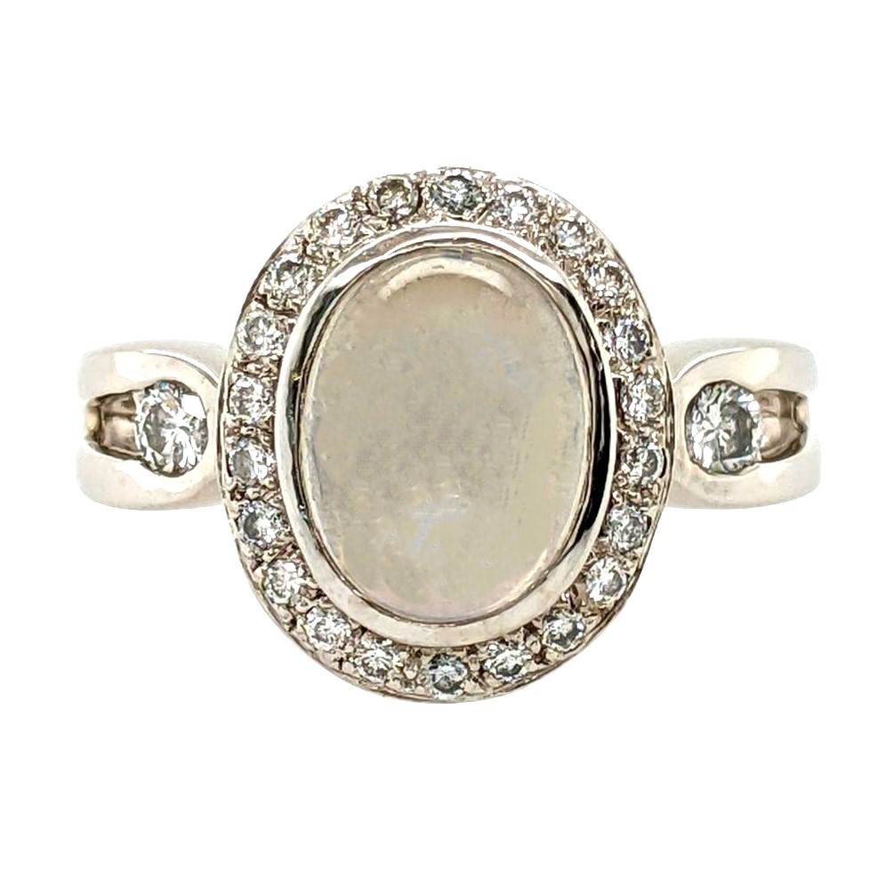 Moonstone Halo Ring