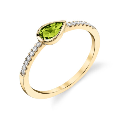 Peridot and Diamond Ring