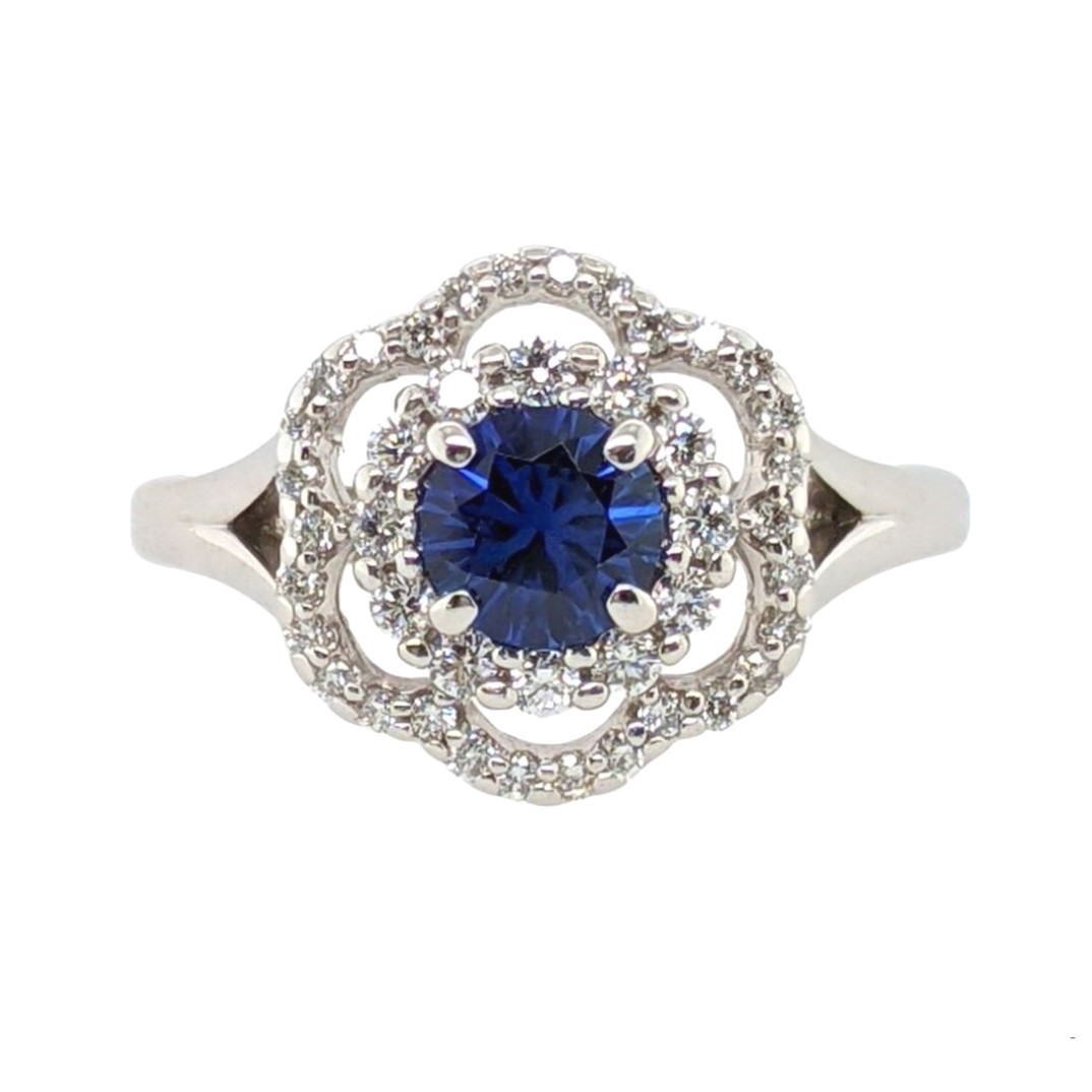 Synthetic Sapphire Ring