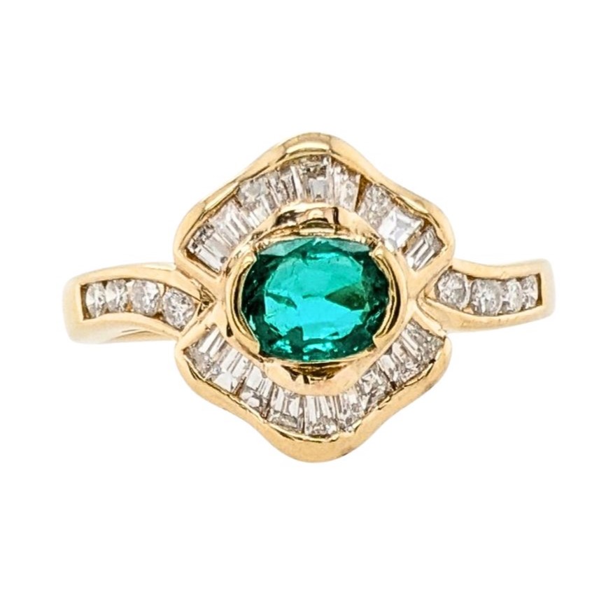 Emerald and Diamond Ring