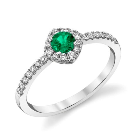 Emerald Halo Ring