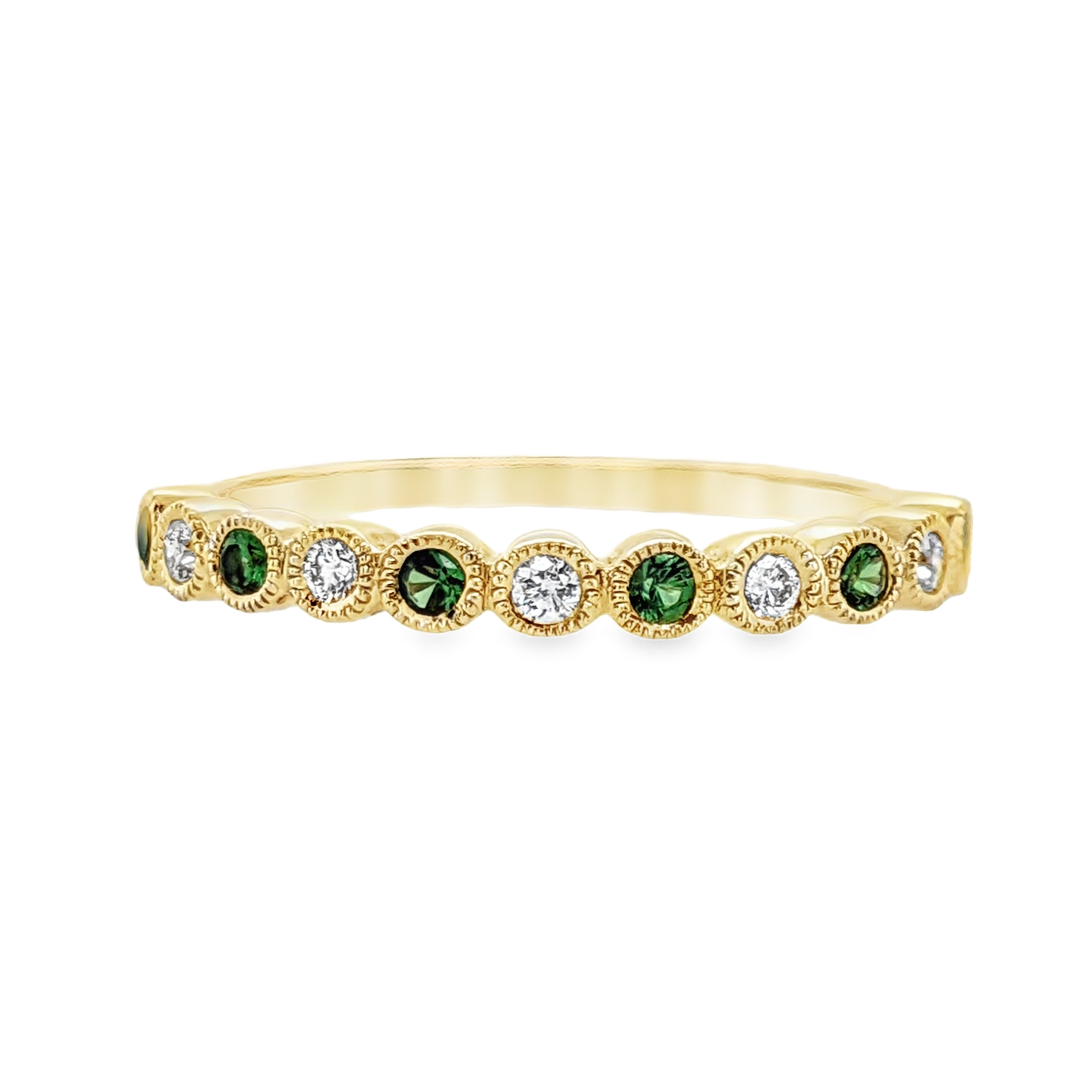 Tsavorite and Diamond Band