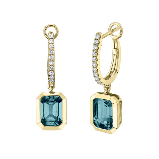 London Blue Topaz and Diamond Earrings
