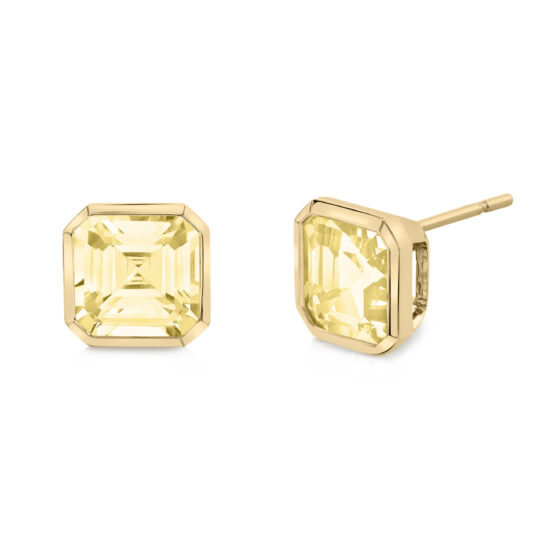 Light Citrine Stud Earrings