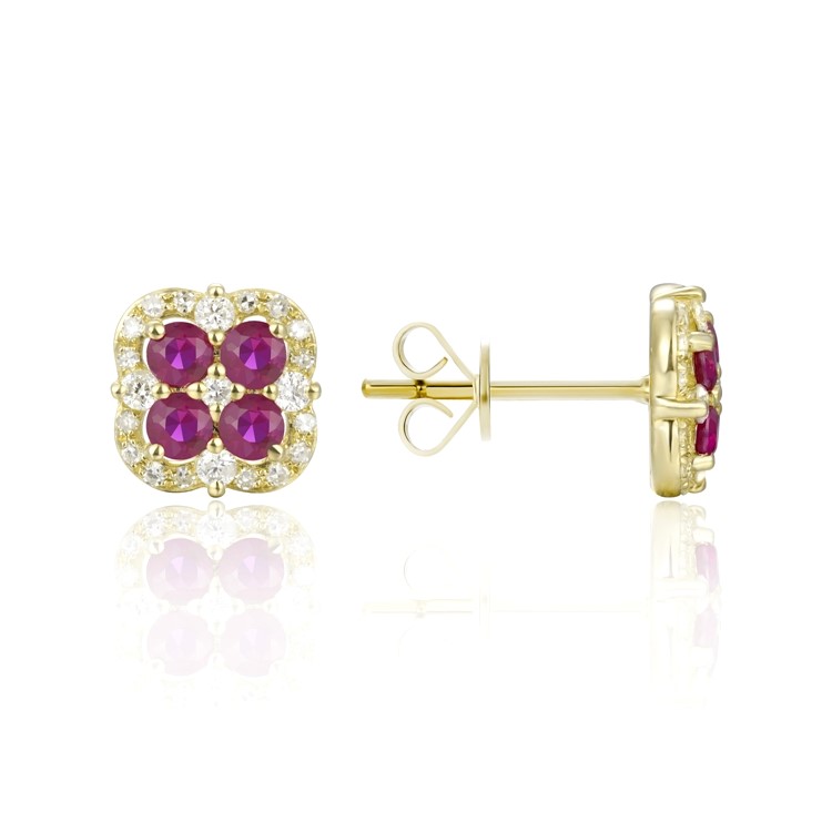Ruby and Diamond Earrings