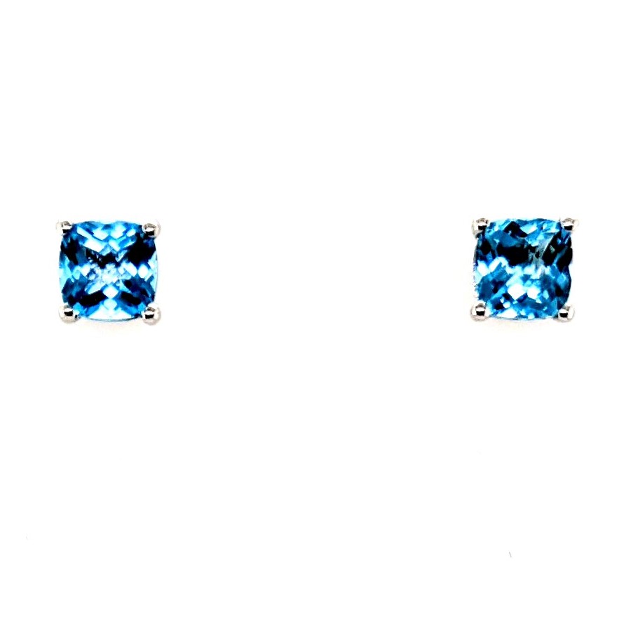 Blue Topaz Stud Earrings