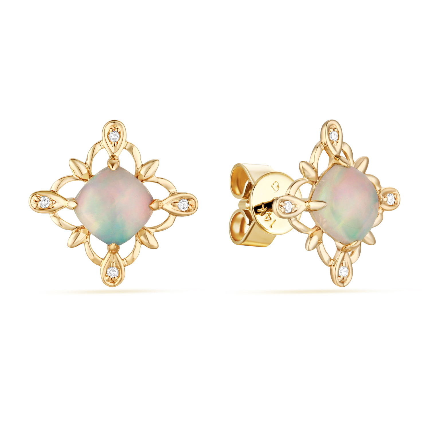 Opal and Diamond Earrings