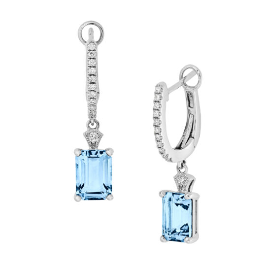 Aquamarine and Diamond Earrings