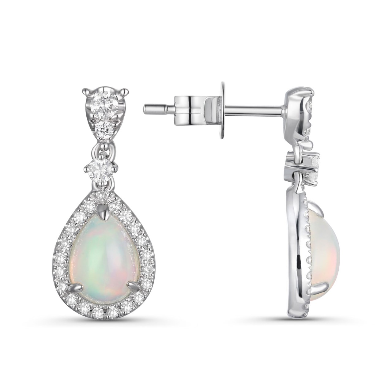 Opal and Diamond Earrings