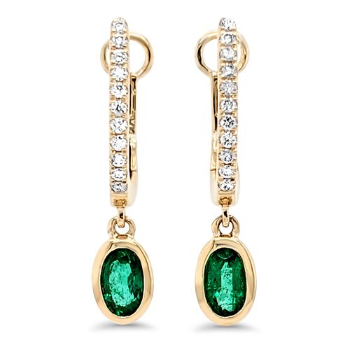 Emerald and Diamond Earrings