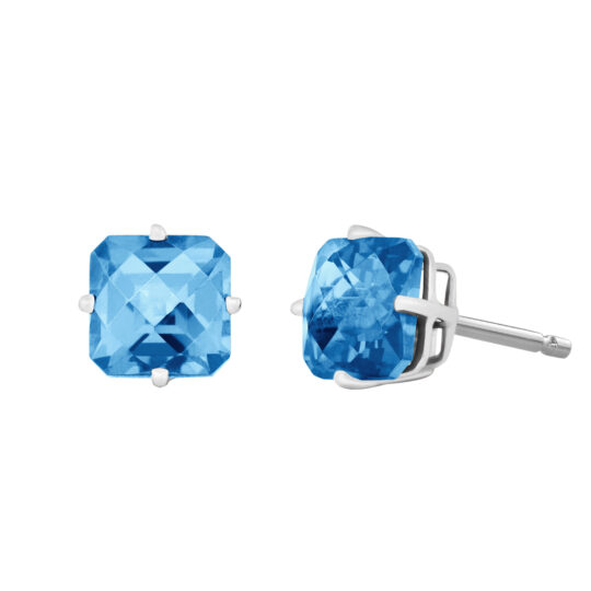 Blue Topaz Stud Earrings