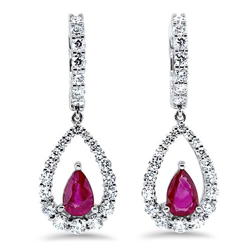 Ruby and Diamond Earrings