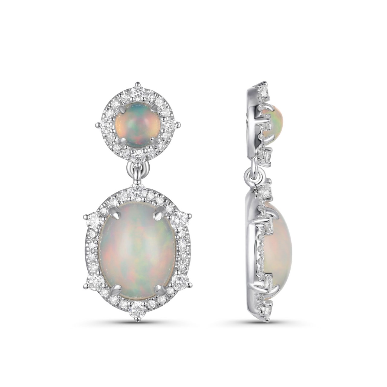 Opal and Diamond Earrings