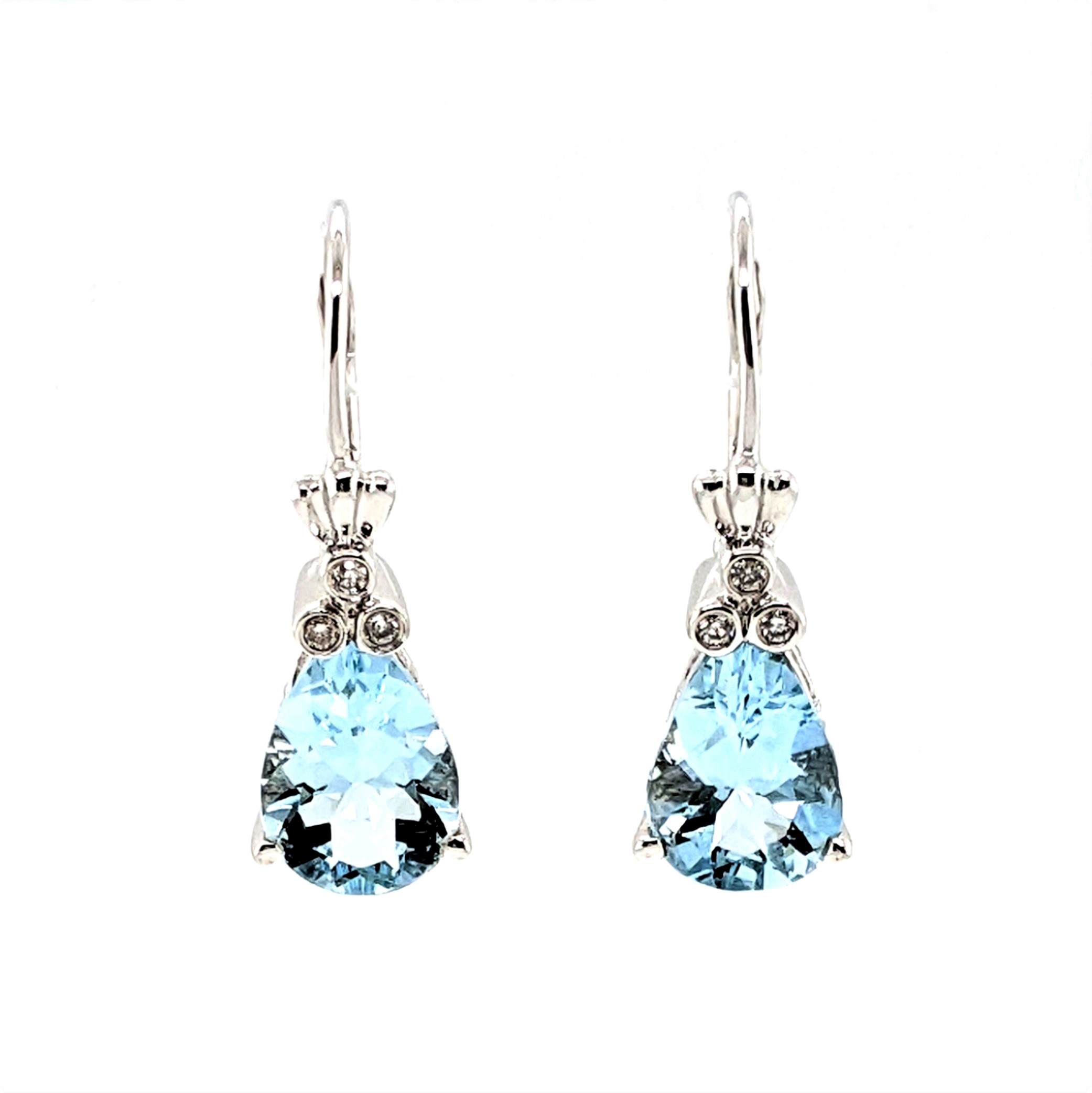 Aquamarine and Diamond Earrings