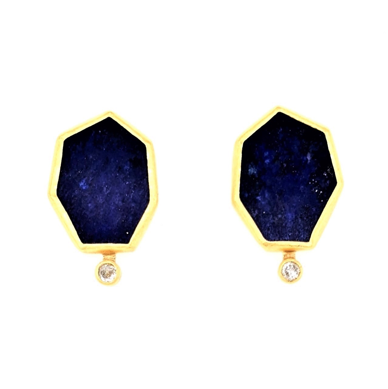 Lapis and Diamond Earrings