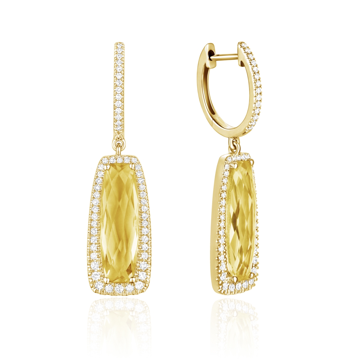 Citrine and Diamond Earrings