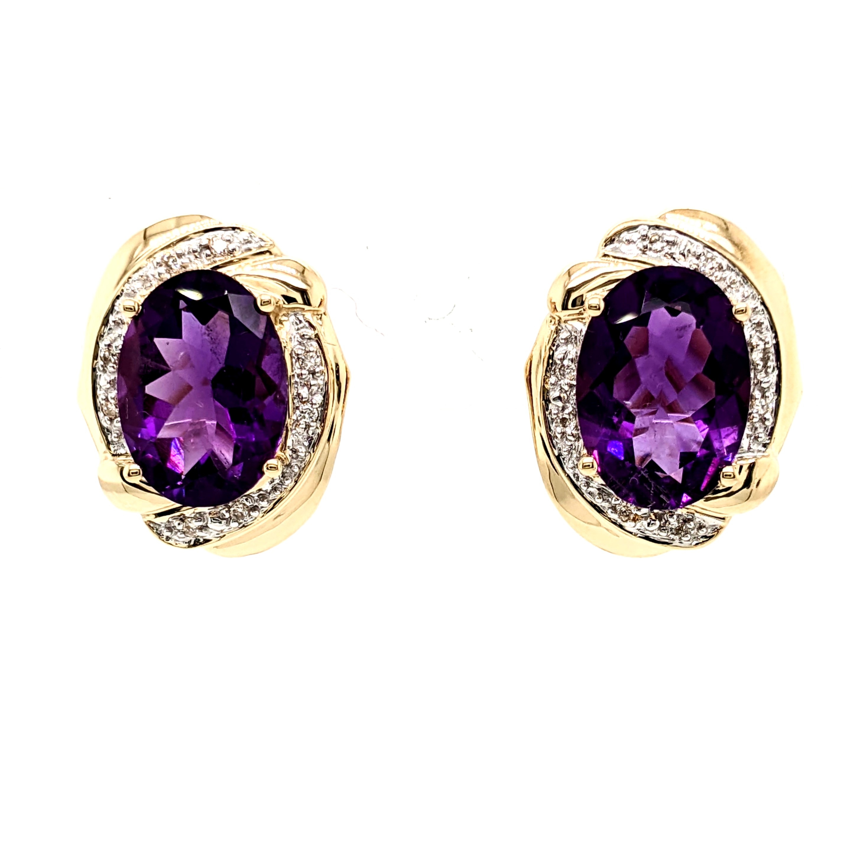 Amethyst and Diamond Earrings