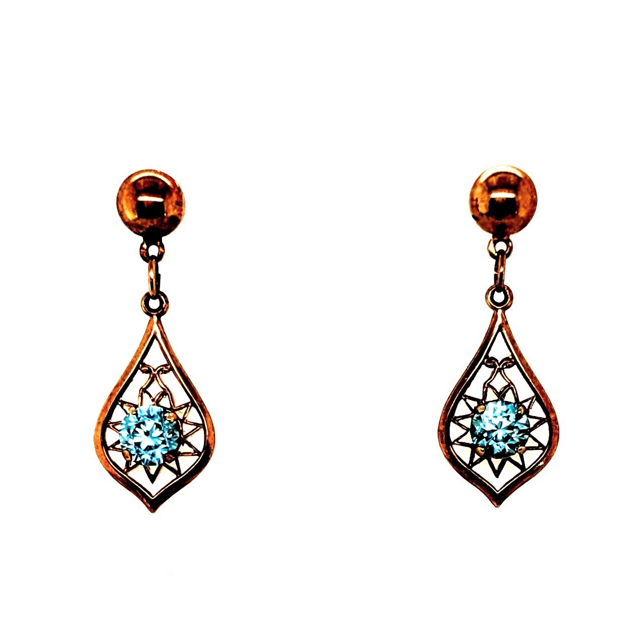Blue Zircon Earrings