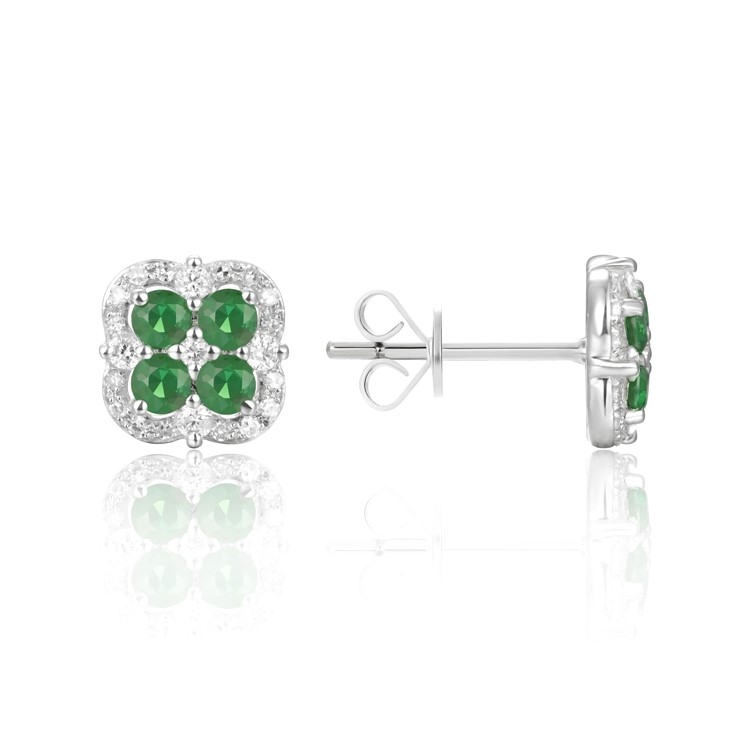 Emerald and Diamond Earrings