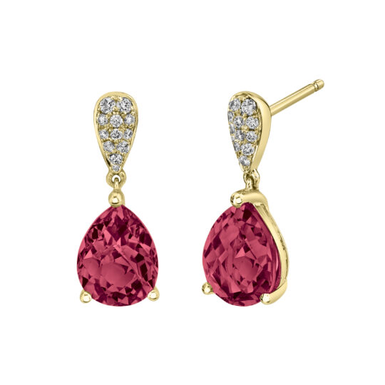 Rhodolite and Diamond Earrings