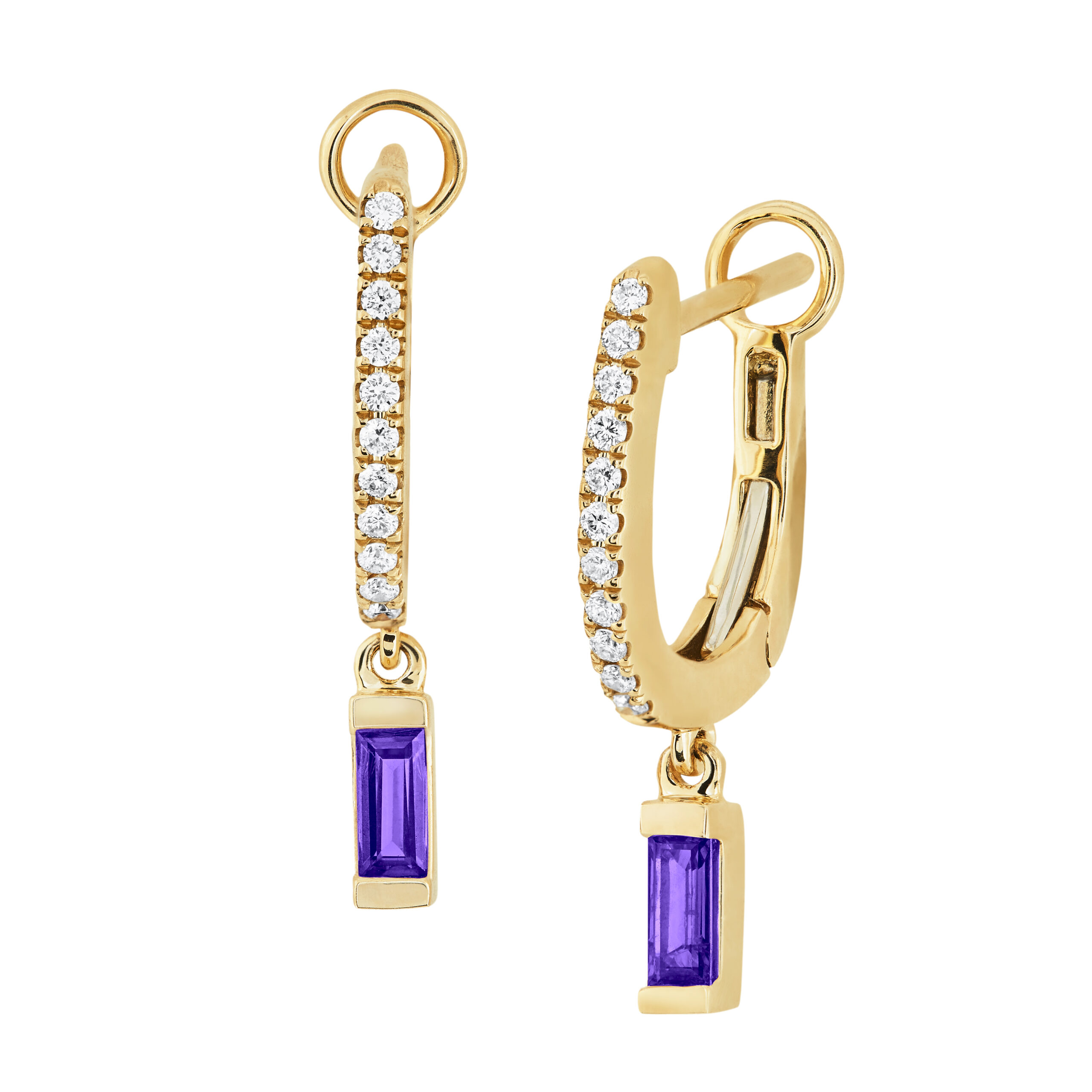 Amethyst and Diamond Earrings