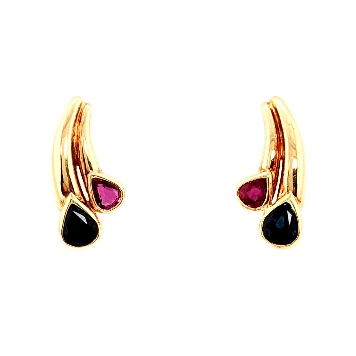 Ruby and Sapphire Earrings