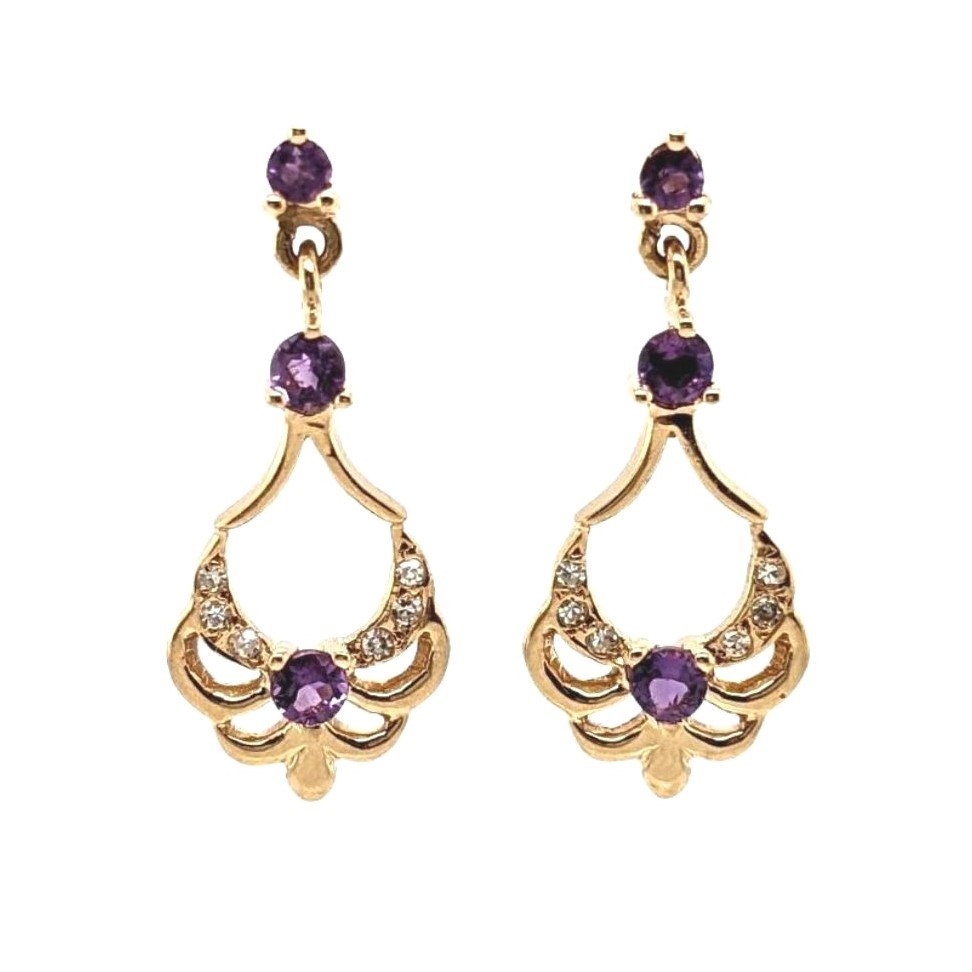 Amethyst and Diamond Earrings