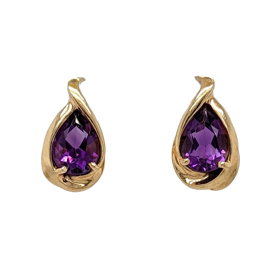 Pear Amethyst Earrings