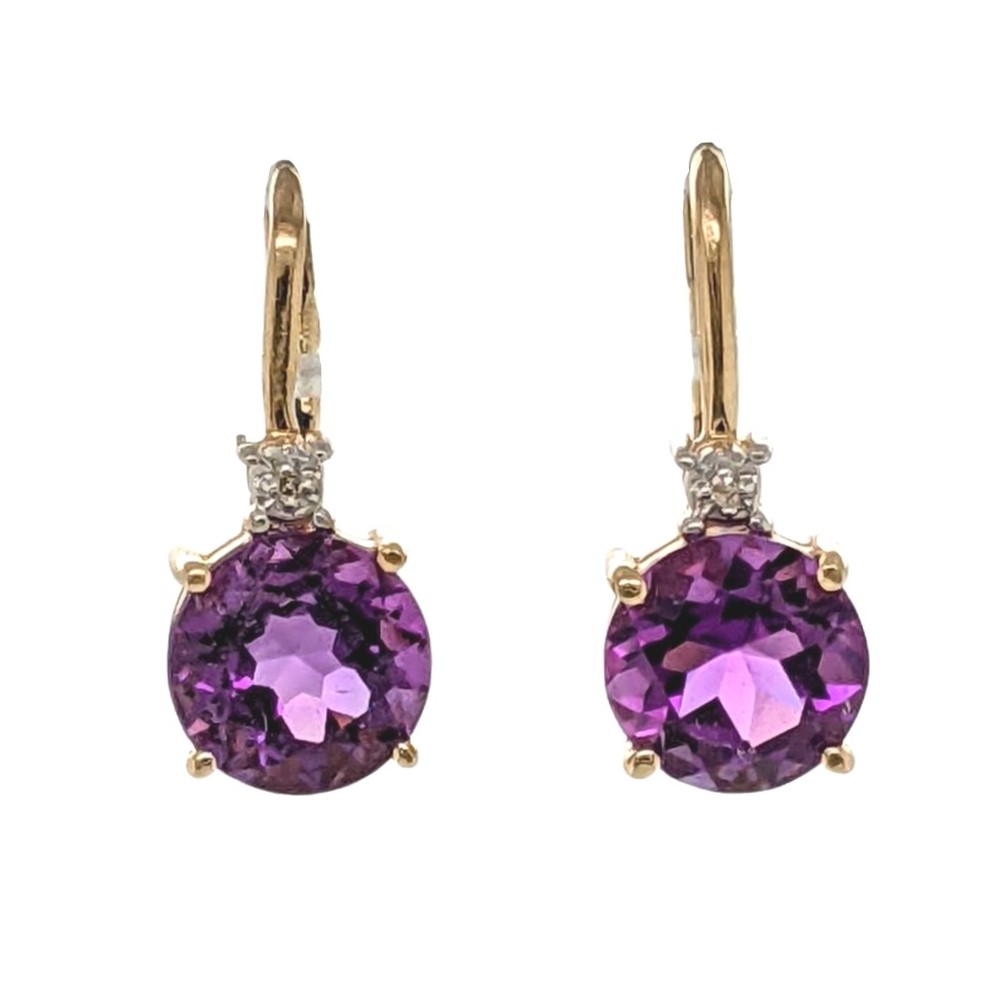 Amethyst Diamond Earrings