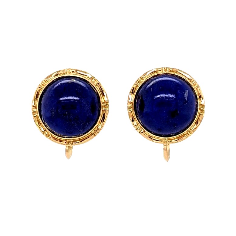 Lapis Bezel Earrings