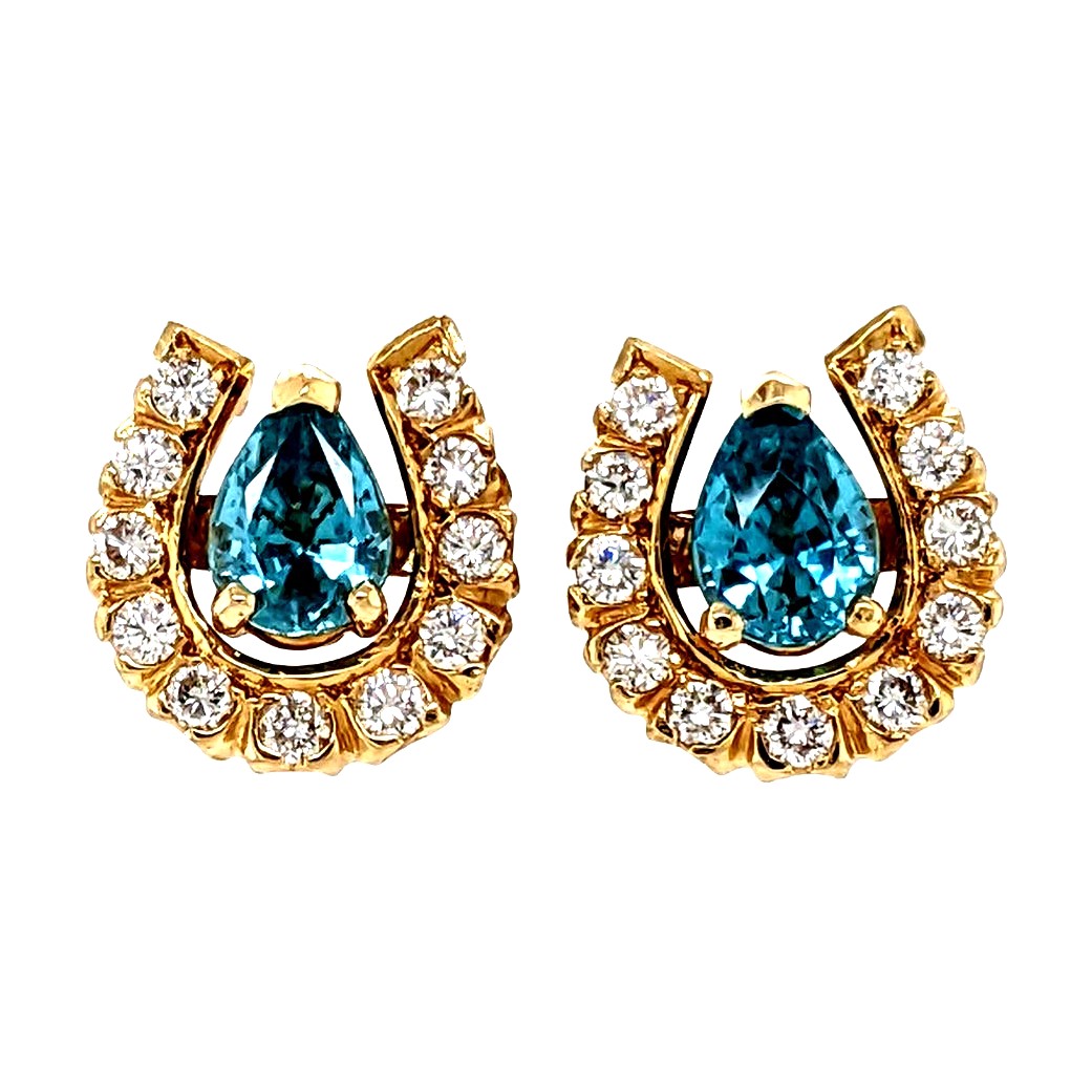 Blue Zircon Earrings