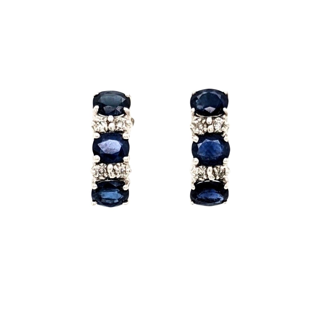 Sapphire Diamond Half Hoops