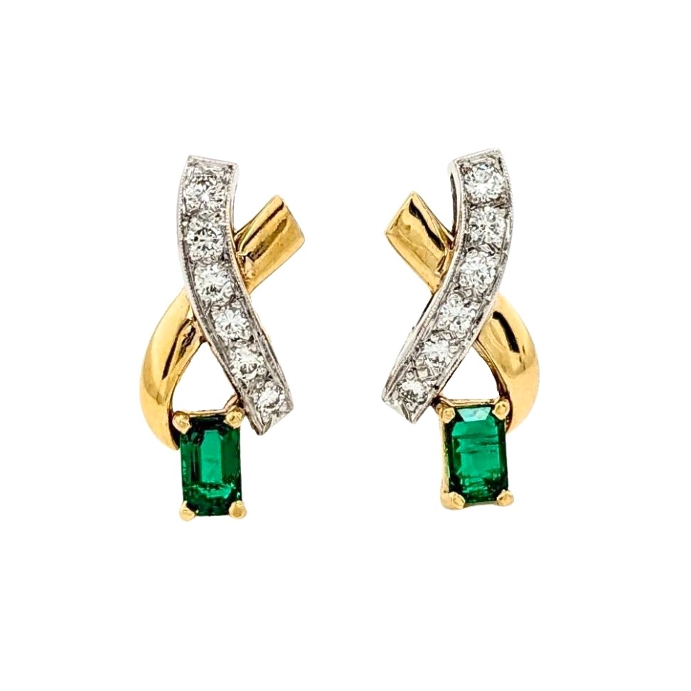 Emerald and Diamond Earrings
